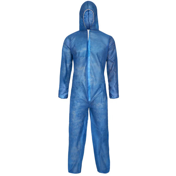 1x Tuta monouso tuta da imbianchino blu tuta protettiva CAT.I L-2XL con cappuccio per lavori di ristrutturazione ProSafe Basic