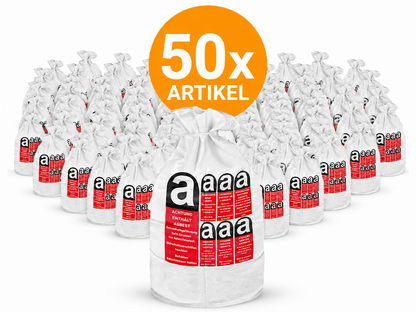 50x ASBEST Säcke 70x110cm Transportsack PP-Flachsack Bündchensäcke Gewebesack beschichtet 120L mit Verschlussband