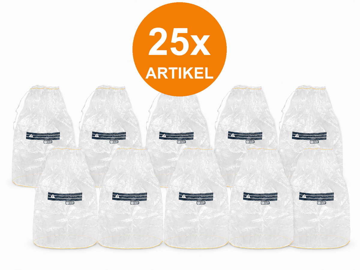 25x Mineralwolle Sack TRANSPARENT 140x220cm – volles Bündel