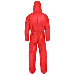 50x Schutzanzug CAT.III Kat.3 Typ 5+6 rot Asbest KMF Dämmwolle Maleranzug Einwegoverall ProSafe LIGHT SMS-Overalls mit Gummiband