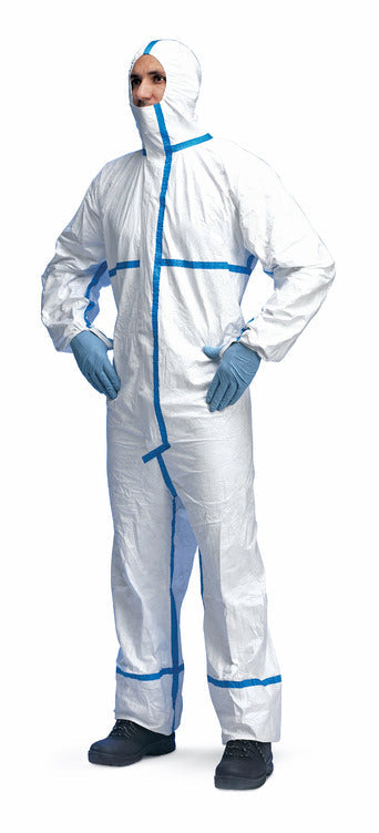 Tyvek® 600 Plus Overall mit Kapuze & abgeklebten Nähten Typ 4B/5B/6B, weiß