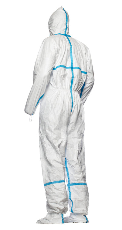 Tyvek® 600 Plus Overall mit Kapuze & abgeklebten Nähten Typ 4B/5B/6B, weiß