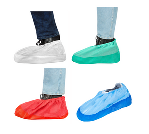 30x PP-Überschuhe Schuhüberzieher rutschfeste Gummi-Sohle hoch 40 g/qm rutschfeste Sohle hoch Asbest Baustelle Boden CE CAT.I weiß blau grün rot