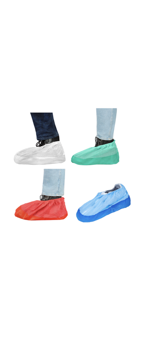 30x PP-Überschuhe Schuhüberzieher rutschfeste Gummi-Sohle hoch 40 g/qm rutschfeste Sohle hoch Asbest Baustelle Boden CE CAT.I weiß blau grün rot