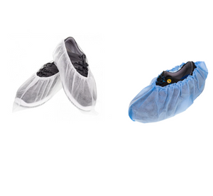 50x PP-Überschuhe ohne Gummisohle 38 × 16,5 cm CE CAT.I Asbest Überziehschuhe 40 g/qm niedrig weiß blau
