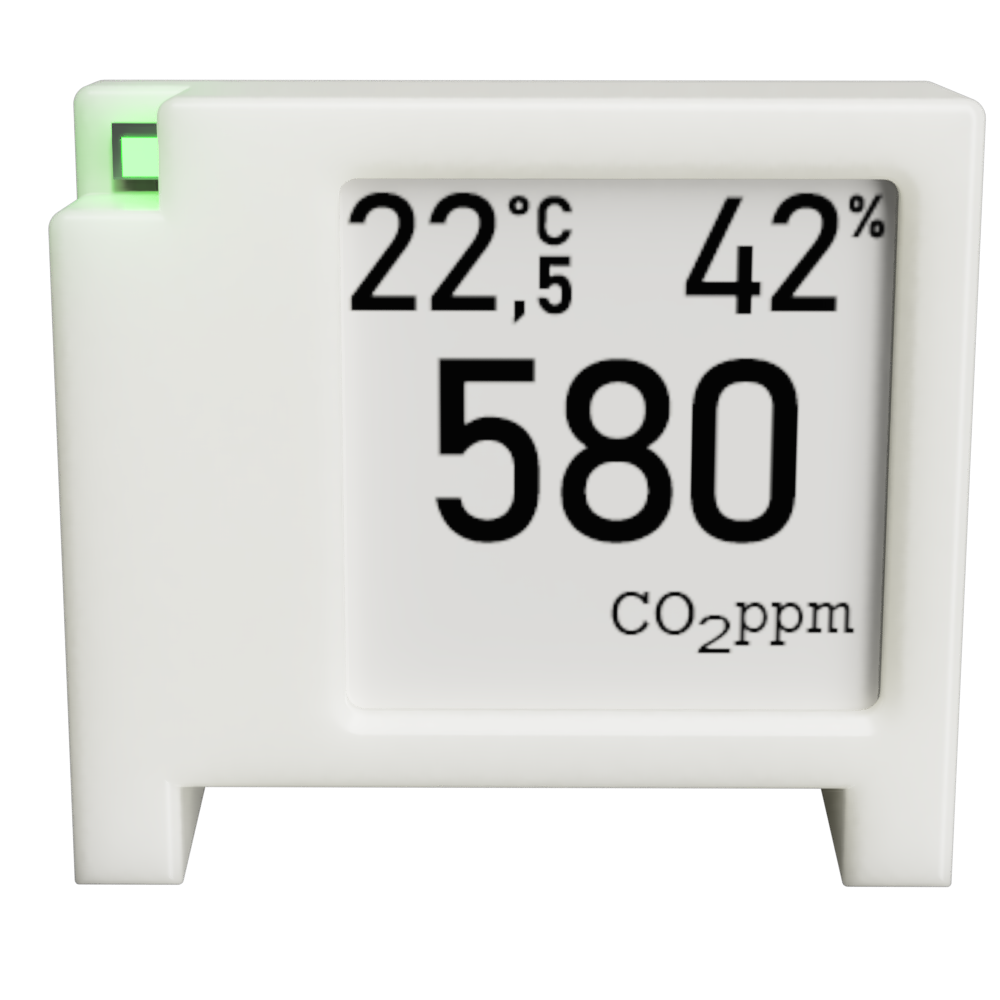 CO2 Sensor Monitor mobiler Luftqualitätssensor mit E-Ink-Display, ESP32-S2 und WLAN mit LED-Ampel OpenCO₂-Sensor SmartHome open source